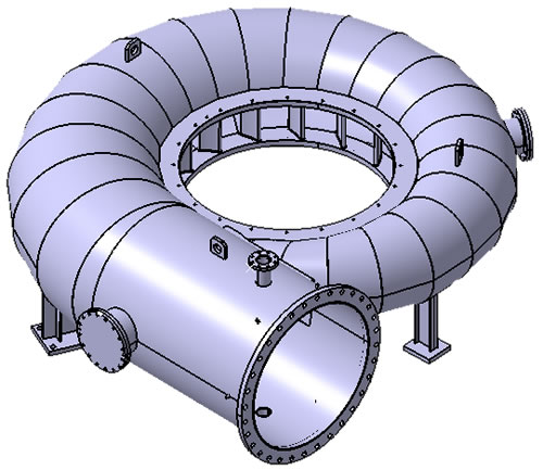 immagine assonometria spirale turbina francis 